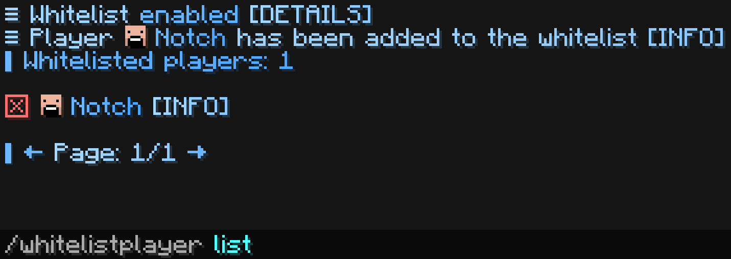 command whitelist